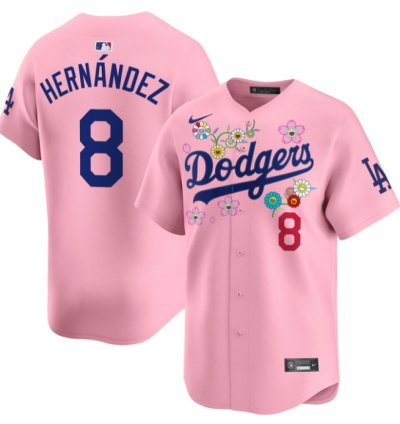 Kike Hernandez Jersey 8 Dodgers X Takashi Murakami 2025 Vapor Limited Stitched Cherry Blossom