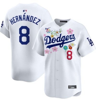 Kike Hernandez Jersey 8 Dodgers X Takashi Murakami 2025 Vapor Limited Stitched White