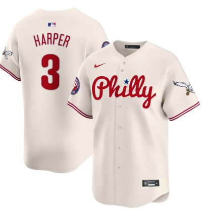 Bryce Harper Jersey 3 Phillies And Eagles Vapor Premier Limited Stitched Cream