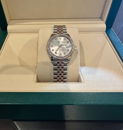 Rolex Datejust 31 278381rbr-0016 Datejust 31 Mm Everose Gold Jub Silver 10 Br Diamond Bezel
