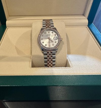 Rolex Datejust 31 278381rbr-0016 Datejust 31 Mm Everose Gold Jub Silver 10 Br Diamond Bezel