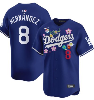 Kike Hernandez Jersey 8 Dodgers X Takashi Murakami 2025 Vapor Limited Stitched Royal