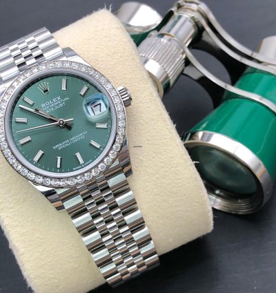 Rolex Datejust 31 278384rbr Green Index Dial Jubilee