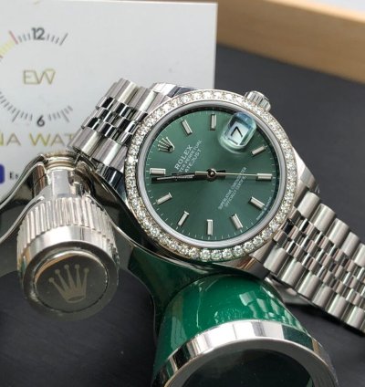 Rolex Datejust 31 278384rbr Green Index Dial Jubilee