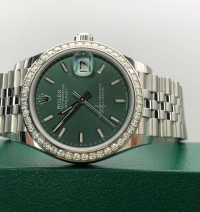 Rolex Datejust 31 278384rbr Green Index Dial Jubilee
