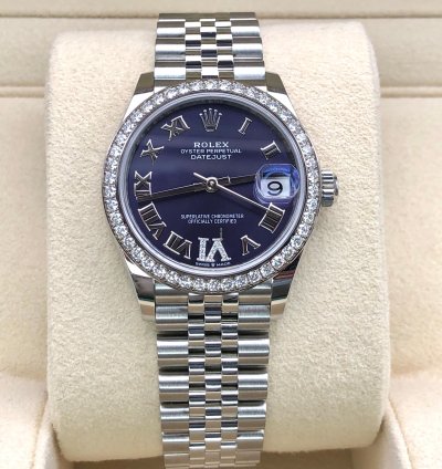 Rolex Datejust 31 278384rbr Ixvi Purple Roman Dial Jubilee
