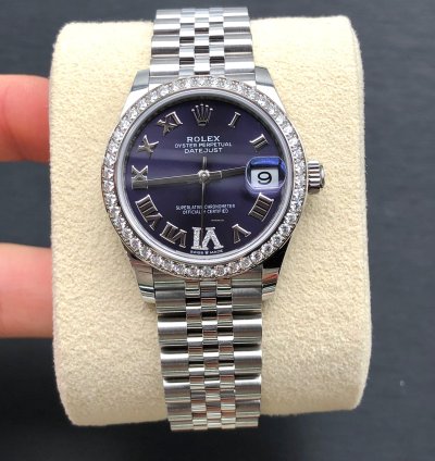 Rolex Datejust 31 278384rbr Ixvi Purple Roman Dial Jubilee