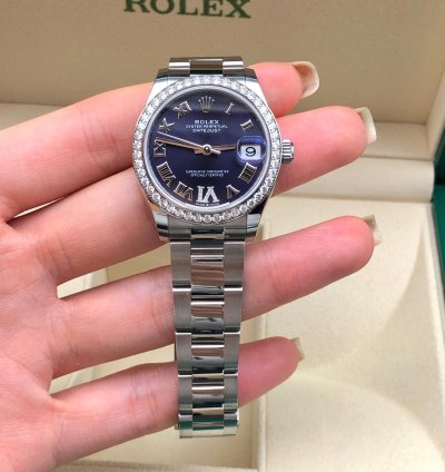 Rolex Datejust 31 278384rbr Viix Purple Roman Dial Diamond Bezel Oyster