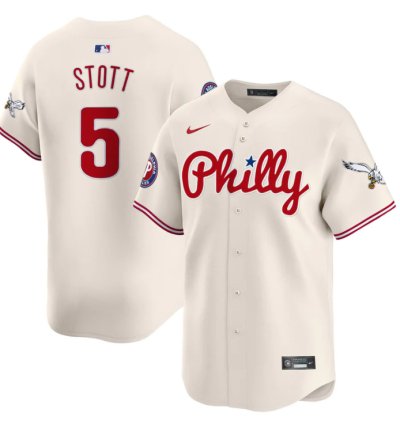 Bryson Stott Jersey 5 Phillies And Eagles Vapor Premier Limited Stitched Cream