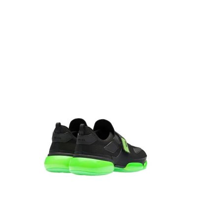 Cloudust Technical Fabric Sneakers In Black Green Color