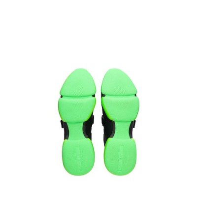 Cloudust Technical Fabric Sneakers In Black Green Color