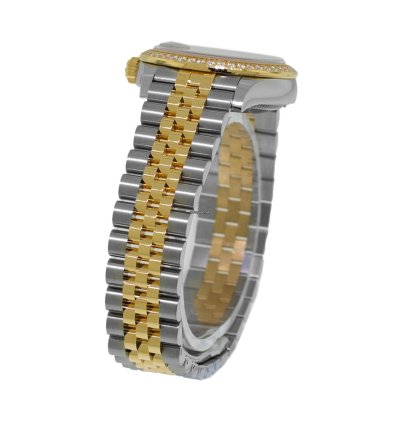 Rolex Datejust 31 31mm 18k Yellow Gold Steel Rhodium Diamond Dial Diamond Bezel 278383