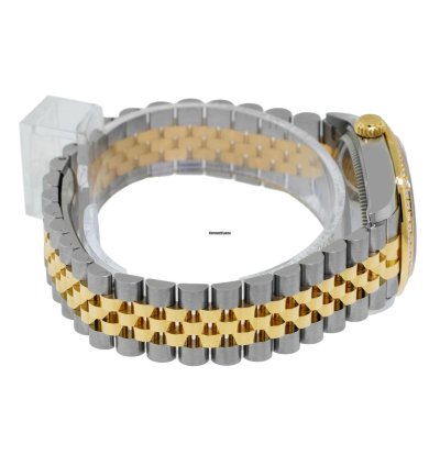 Rolex Datejust 31 31mm 18k Yellow Gold Steel Rhodium Diamond Dial Diamond Bezel 278383