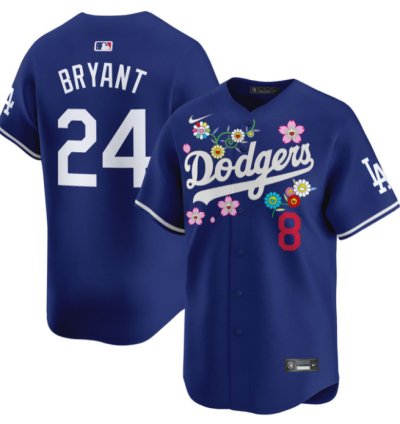 Kobe Bryant Jersey 24 Dodgers X Takashi Murakami 2025 Vapor Limited Stitched Royal