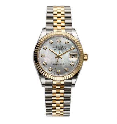 Rolex Datejust 31 31mm Steel And 18k Yg Mop Mother Of Pearl Diamond Dial Jubilee