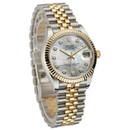 Rolex Datejust 31 31mm Steel And 18k Yg Mop Mother Of Pearl Diamond Dial Jubilee