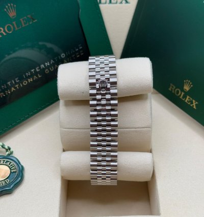 Rolex Datejust 31 Blue Floral Motif Dial Stainless Steel Diamond Bezel Jubilee Bracelet