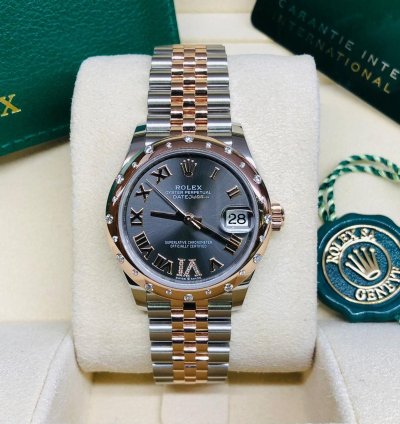 Rolex Datejust 31 Grey Roman Dial Number Vi Diamond 31mm