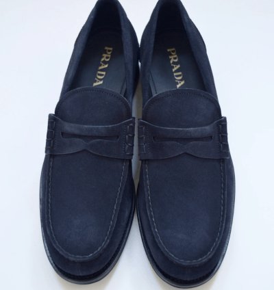 Dark Blue Suede Loafers