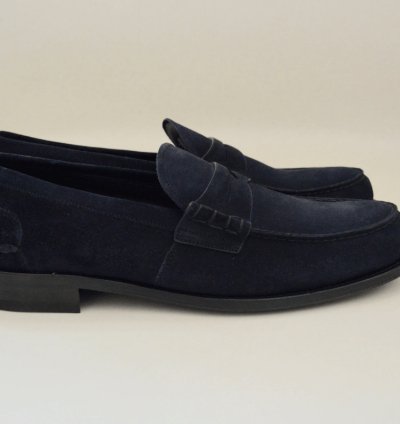 Dark Blue Suede Loafers