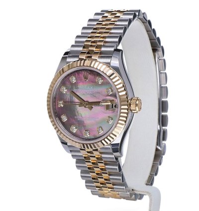 Rolex Datejust 31 Jubilee Gold Steel Mother Of Black Pearl Diamonds Unworn 2025
