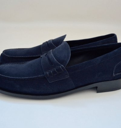 Dark Blue Suede Loafers