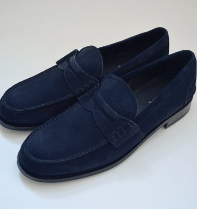 Dark Blue Suede Loafers