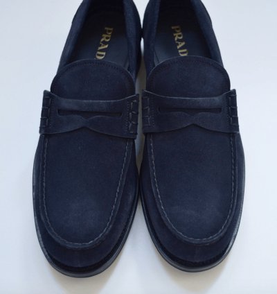 Dark Blue Suede Loafers