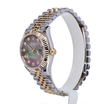 Rolex Datejust 31 Jubilee Gold Steel Mother Of Black Pearl Diamonds Unworn 2025