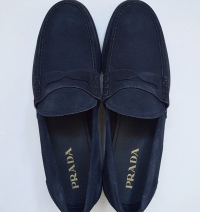 Dark Blue Suede Loafers