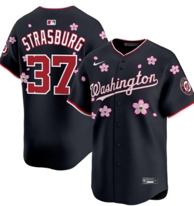 Stephen Strasburg Jersey 37 Washington Nationals Cherry Blossom Vapor Premier Limited Stitched Navy