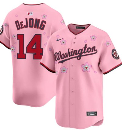 Paul Dejong Jersey 14 Washington Nationals Cherry Blossom Vapor Premier Limited Stitched