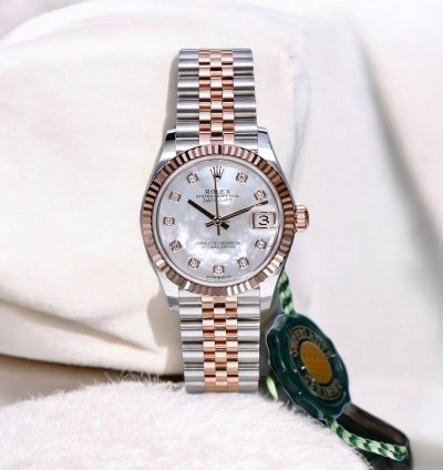 Rolex Datejust 31 Jubilee Rose Gold Steel - Mother Of Pearl Factory Diamonds Unworn 2024