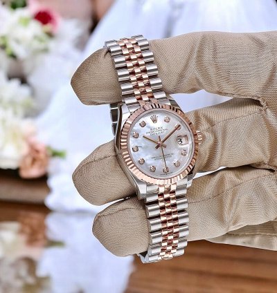 Rolex Datejust 31 Jubilee Rose Gold Steel - Mother Of Pearl Factory Diamonds Unworn 2024