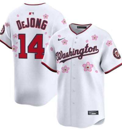 Paul Dejong Jersey 14 Washington Nationals Cherry Blossom Vapor Premier Limited Stitched White