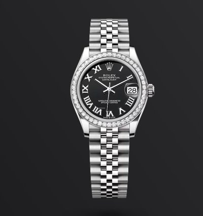 Rolex Datejust 31 New 2024 Black Roman Dial Diamond Bezel Stainless Steel Jubilee