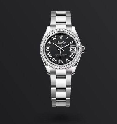 Rolex Datejust 31 New 2024 Black Roman Dial Diamond Bezel Stainless Steel Oyster Bracelet