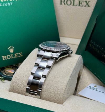 Rolex Datejust 31 New 2024 Blue Floral Diamond Dial Diamond Bezel Stainless Steel Oyster