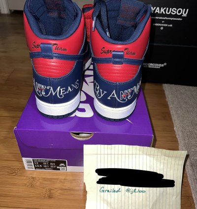 Ds Supreme Nike By Any Means Dunk High Og