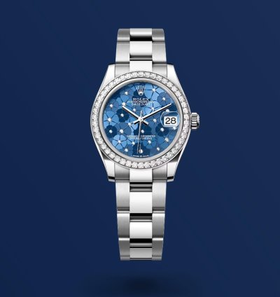 Rolex Datejust 31 New 2024 Blue Floral Scatter Diamond Dial Diamond Bezel Stainless Steel Oyster