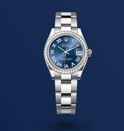 Rolex Datejust 31 New 2024 Blue Roman Dial Diamond Bezel Stainless Steel Oyster Bracelet