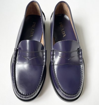 Eggplant Purple Polished Leather Loafers