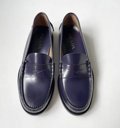 Eggplant Purple Polished Leather Loafers
