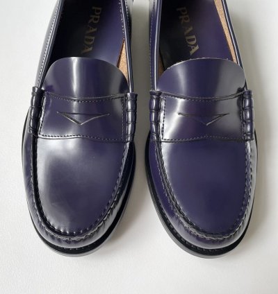 Eggplant Purple Polished Leather Loafers