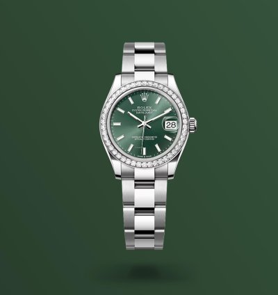 Rolex Datejust 31 New 2024 Green Index Dial Diamond Bezel Stainless Steel Oyster Bracelet
