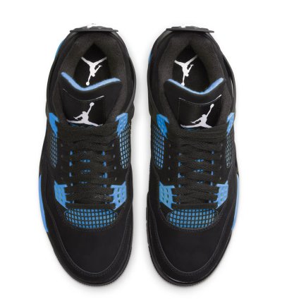 Air Jordan 4 Black Unc - University Blue Thunder