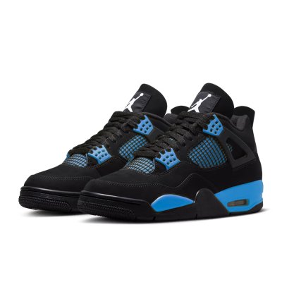 Air Jordan 4 Black Unc - University Blue Thunder