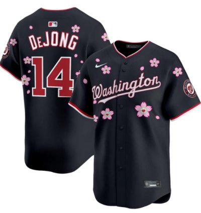 Paul Dejong Jersey 14 Washington Nationals Cherry Blossom Vapor Premier Limited Stitched Navy