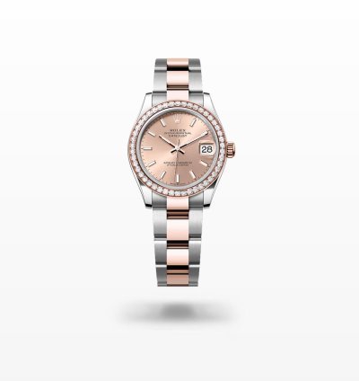 Rolex Datejust 31 New 2024 Sundust Pink Index Dial Diamond Bezel Two Tone Rose Gold Oyster