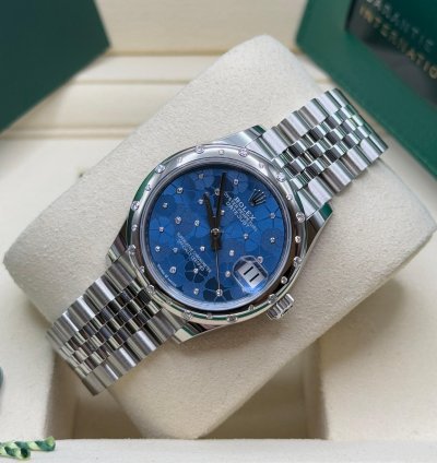 Rolex Datejust 31 New 2025 Blue Floral Diamond Dial Stainless Steel Scattered Diamond Jubilee